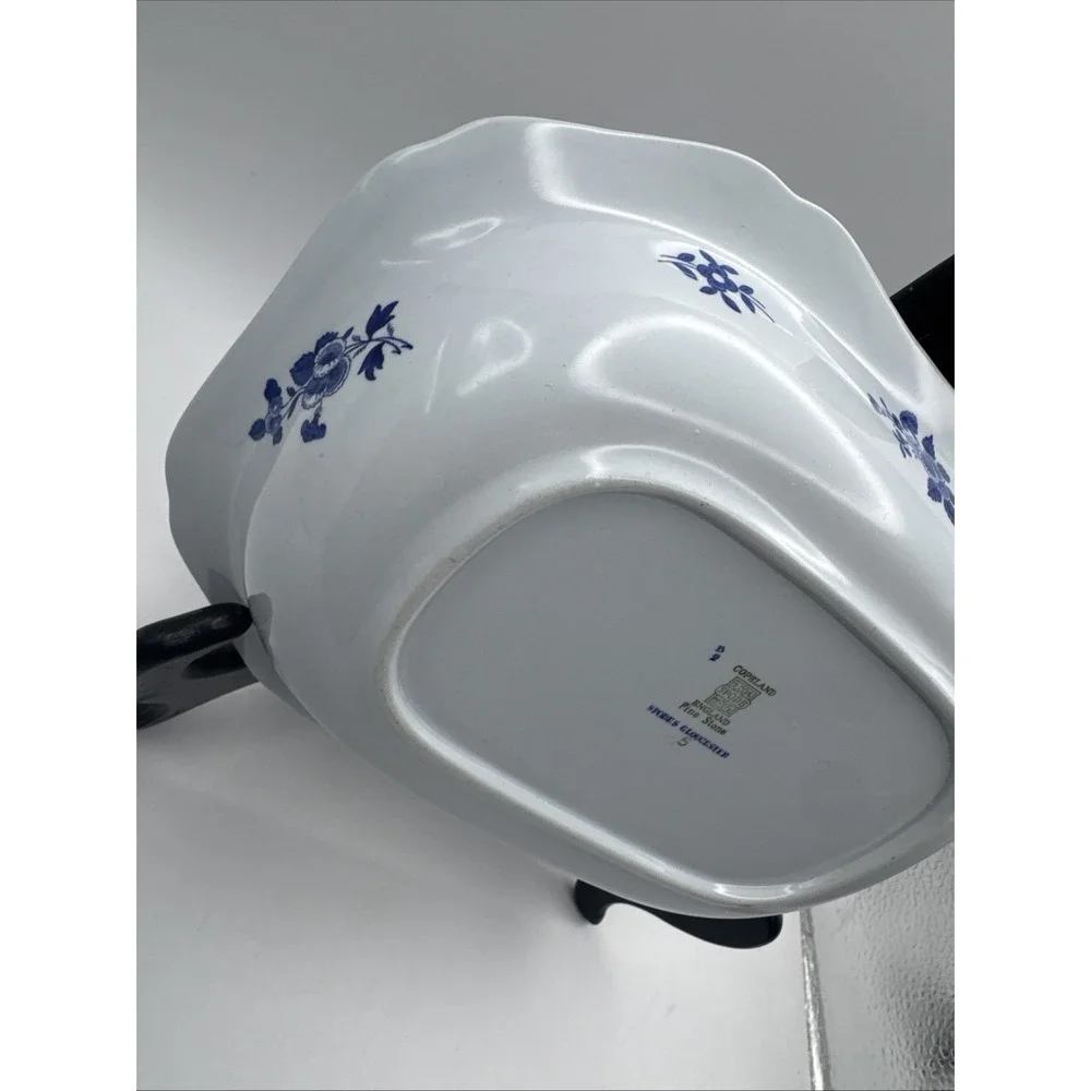 Copeland Spode Gloucester Oval Serving Bowl Blue Vegetable Side Flowers 9
